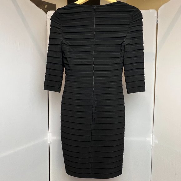 Adrianna Papell Petite Black Banded Bodycon Dress Size 2P - Picture 5 of 7
